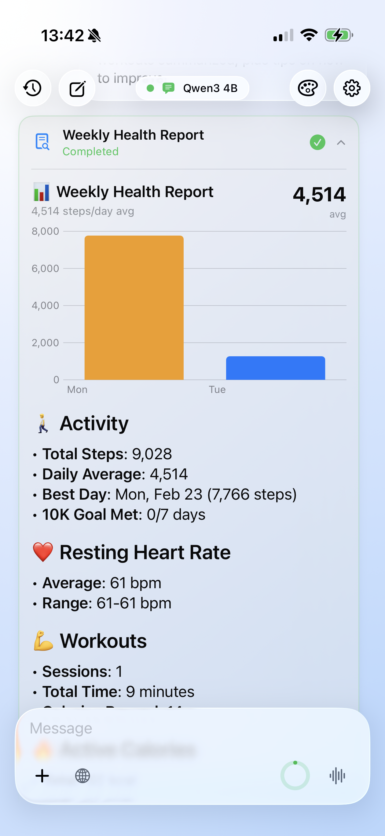 Solair AI weekly health report